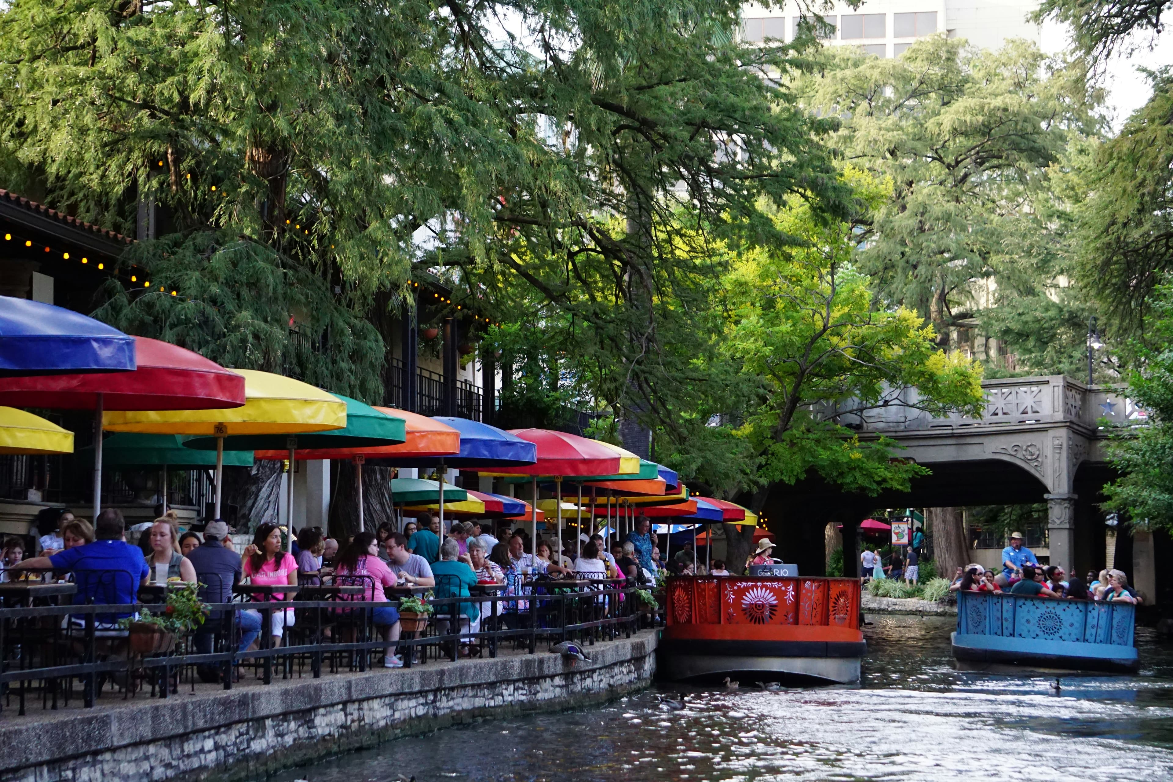 Scenic San Antonio Riverwalk at sunset near our cottages